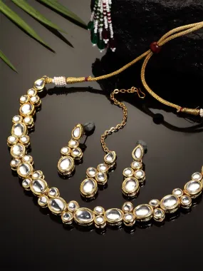 Gold-Plated Handcrafted Kundan Choker Necklace Set