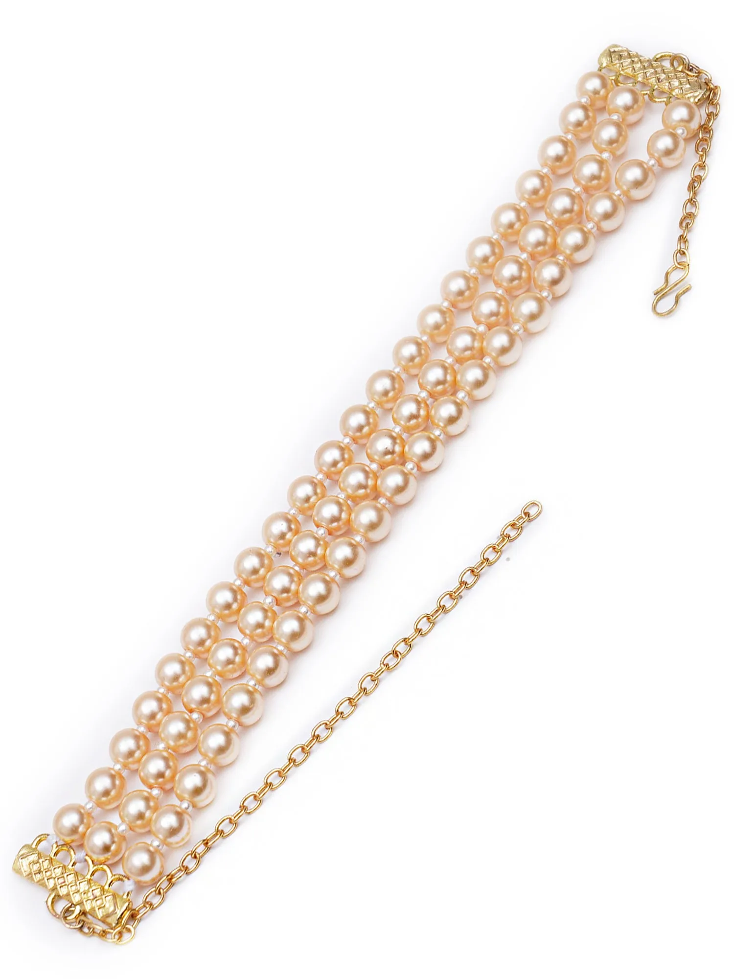 Golden Pearl Beaded Choker Neckalce for Women