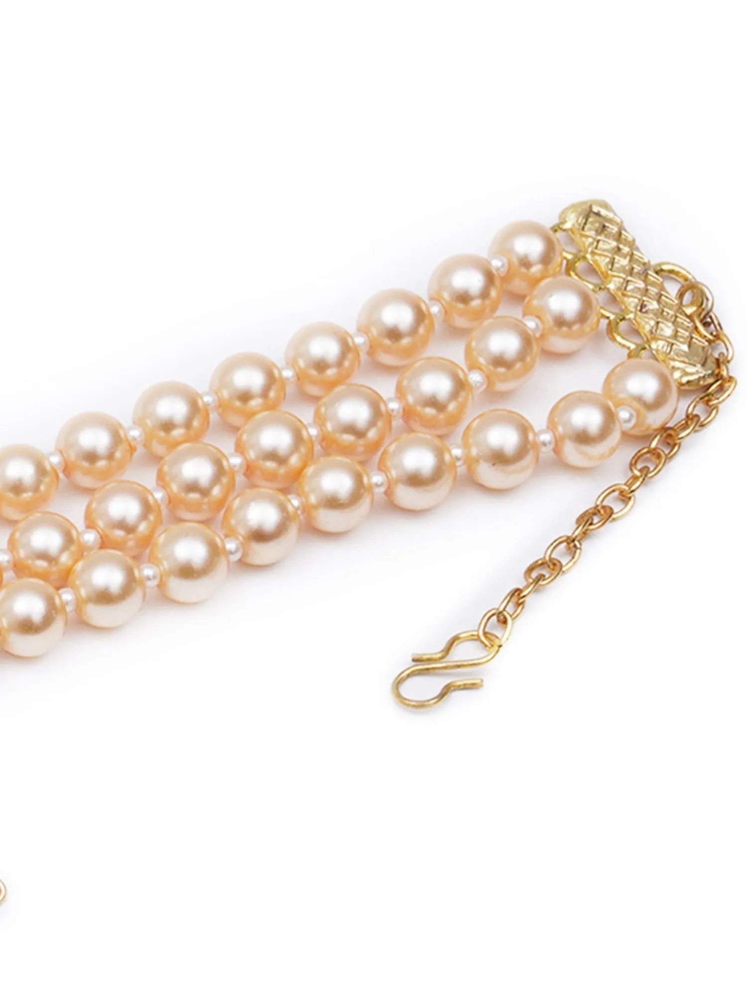 Golden Pearl Beaded Choker Neckalce for Women