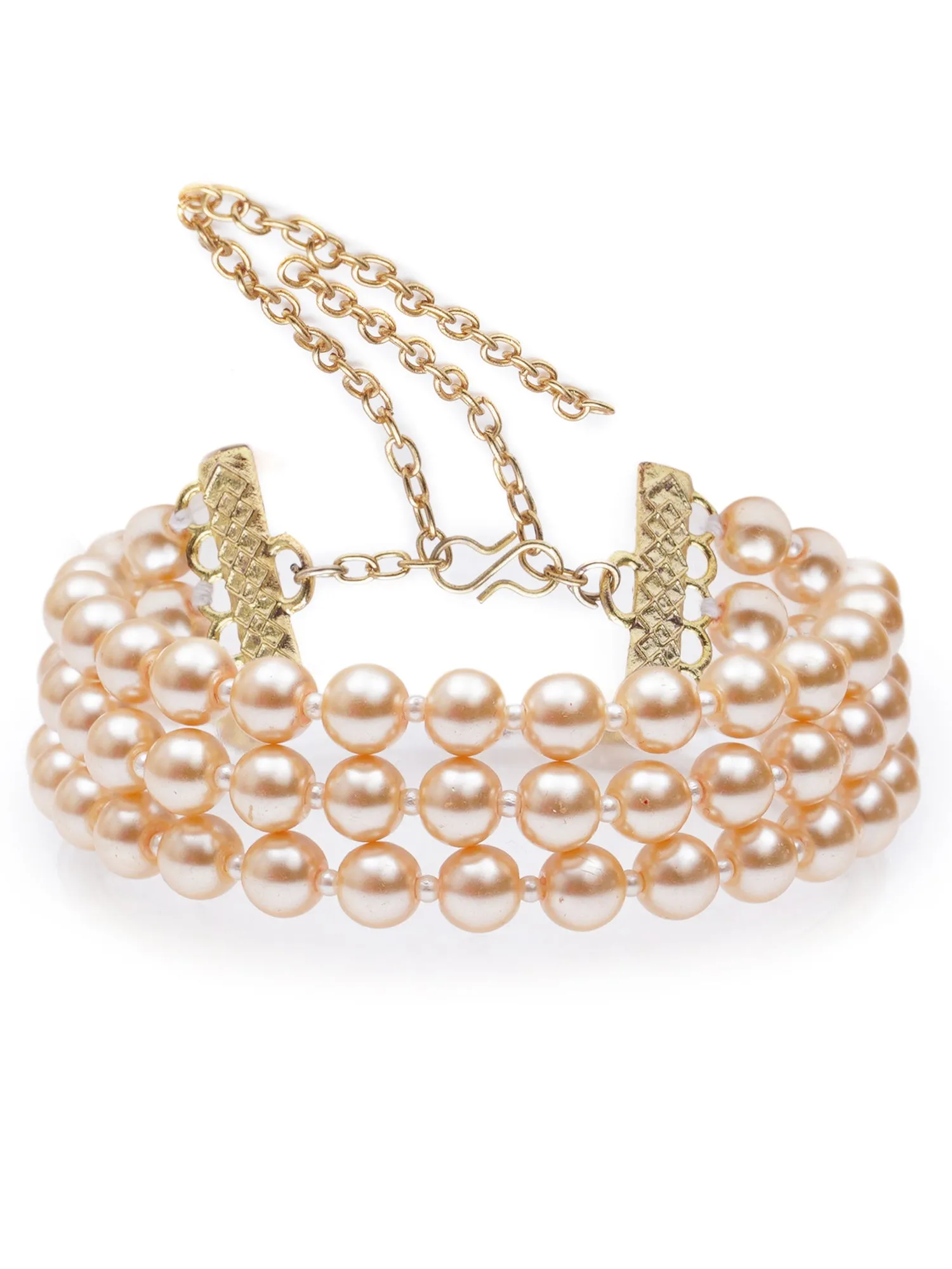 Golden Pearl Beaded Choker Neckalce for Women