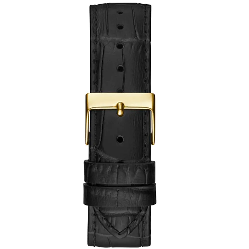 Guess Deco Black Leather Strap Ladies Watch GW0309L2