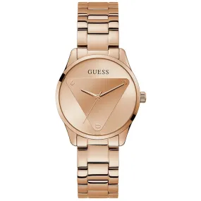 Guess Emblem Rose Gold Tone Stainless Steel Strap Ladies Watch GW0485L2