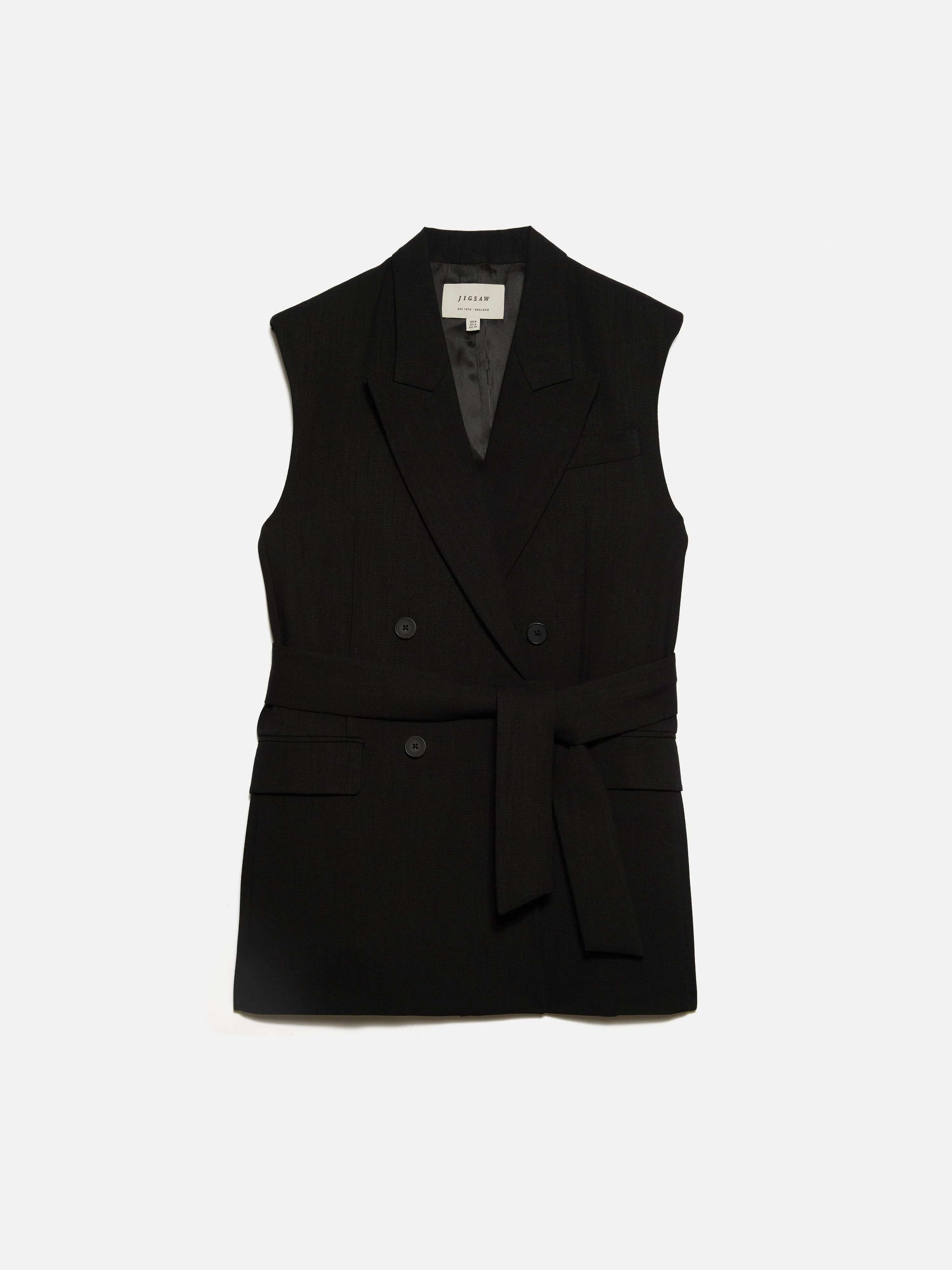 Hopsack Tatton Waistcoat | Black