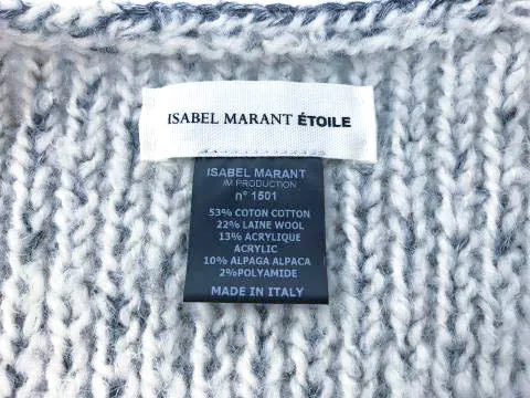 ISABELL MARANT E'TOILE Cream, Green, Gray, and Black Pocho Vest