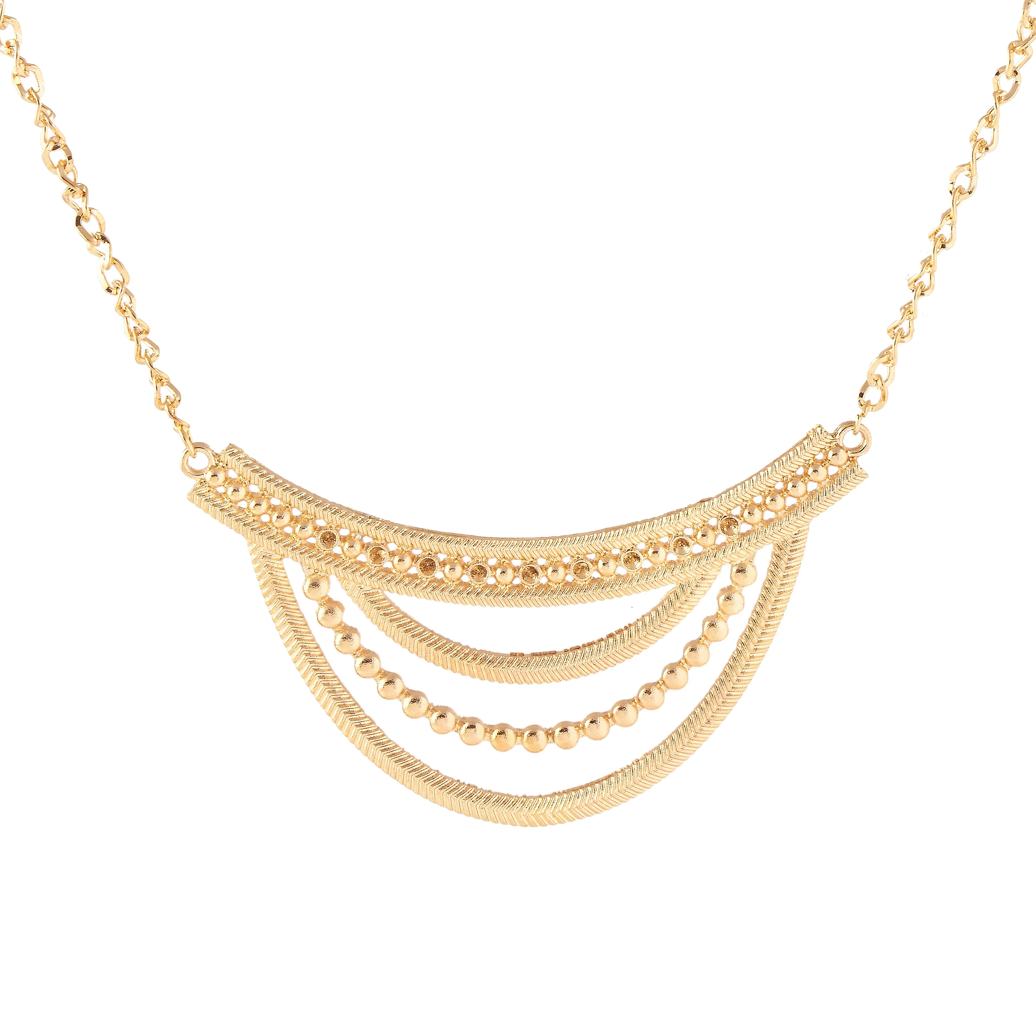 Jeweljunk Gold Plated  Statement Necklace