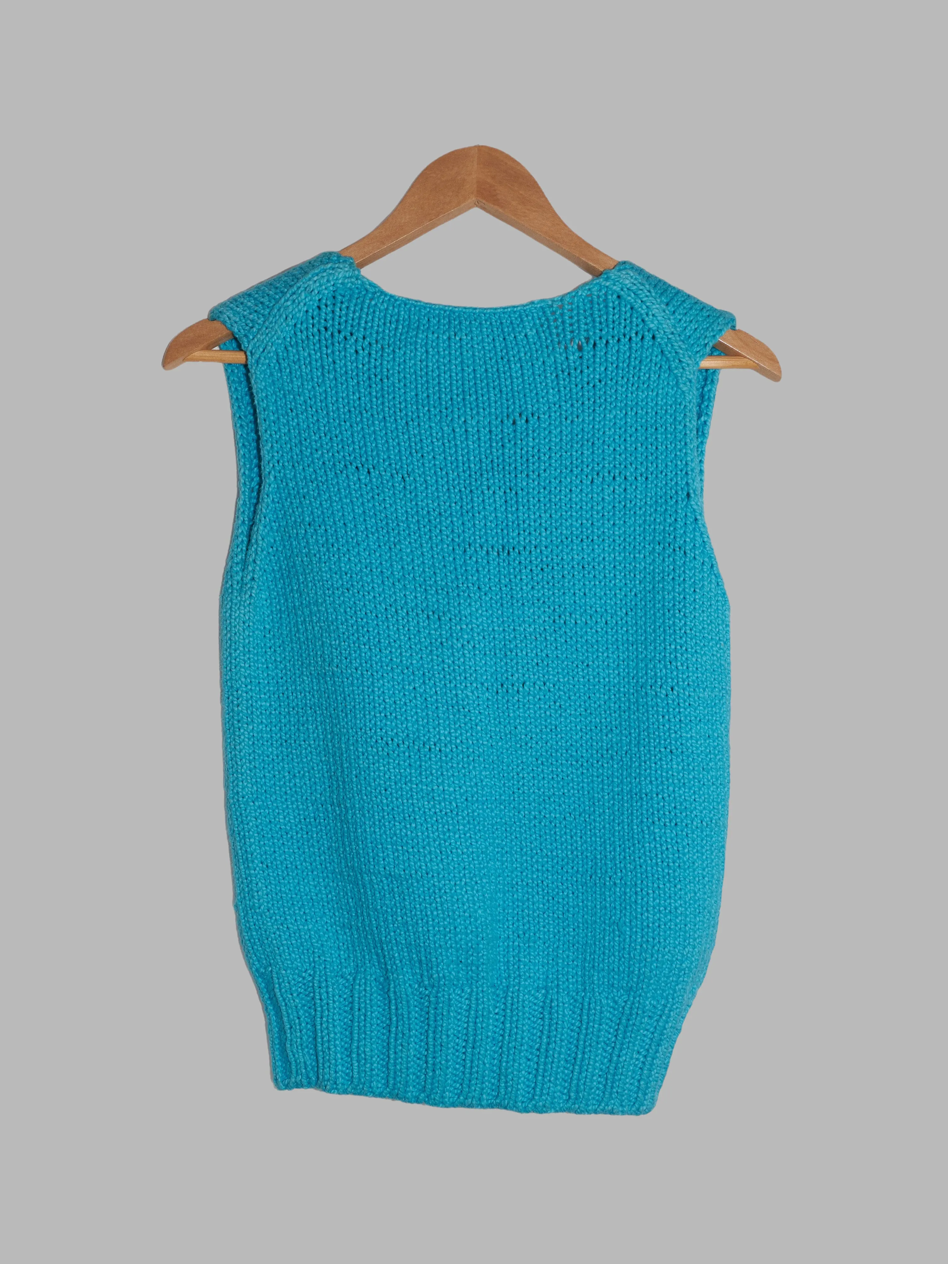 Junya Watanabe Comme des Garcons 1997 thick blue cotton knitted vest