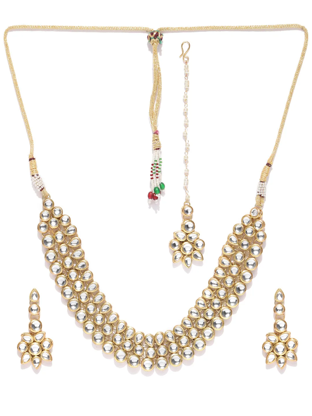 Karatcart 22K GoldPlated Antique origings Kundan Necklace Set For Women