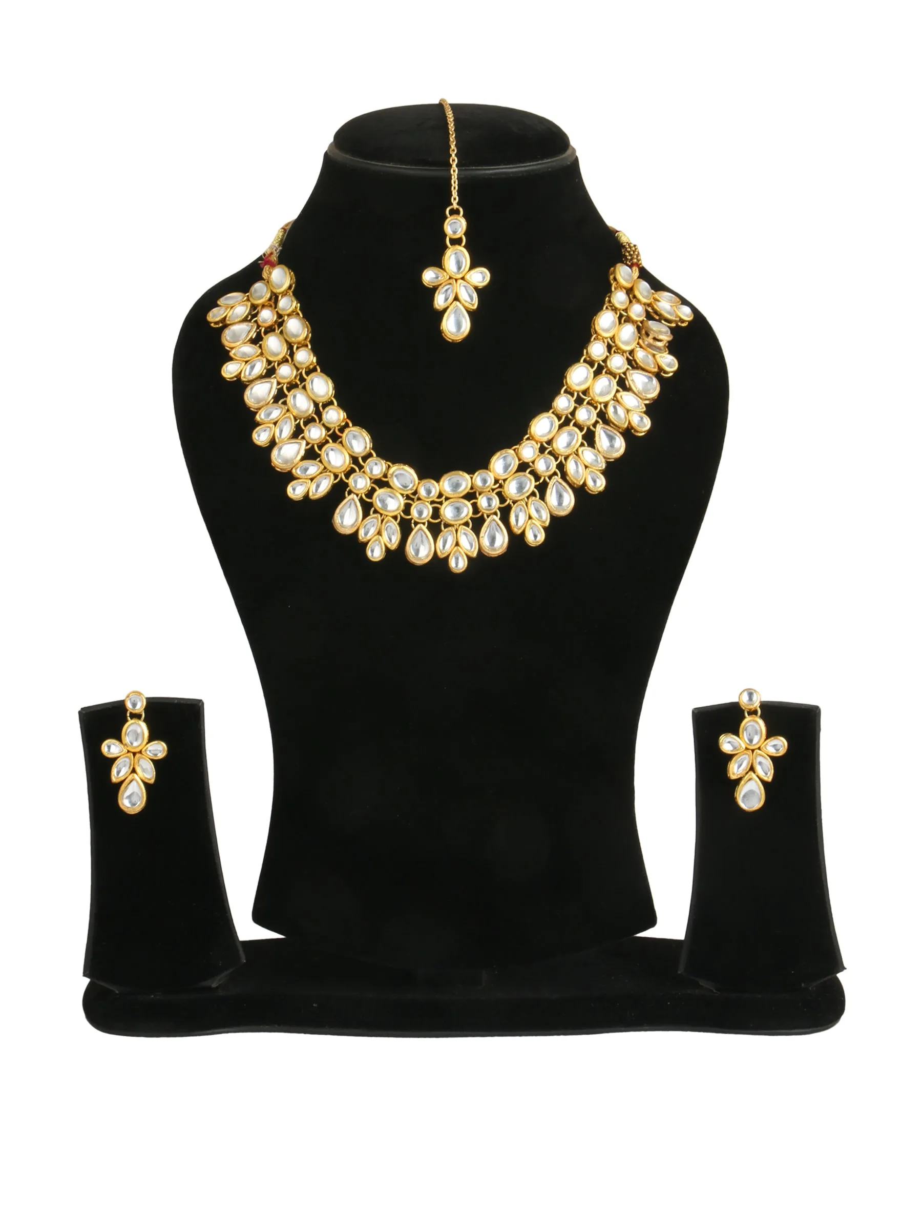 Karatcart 22K GoldPlated Kundan Necklace Set for Women