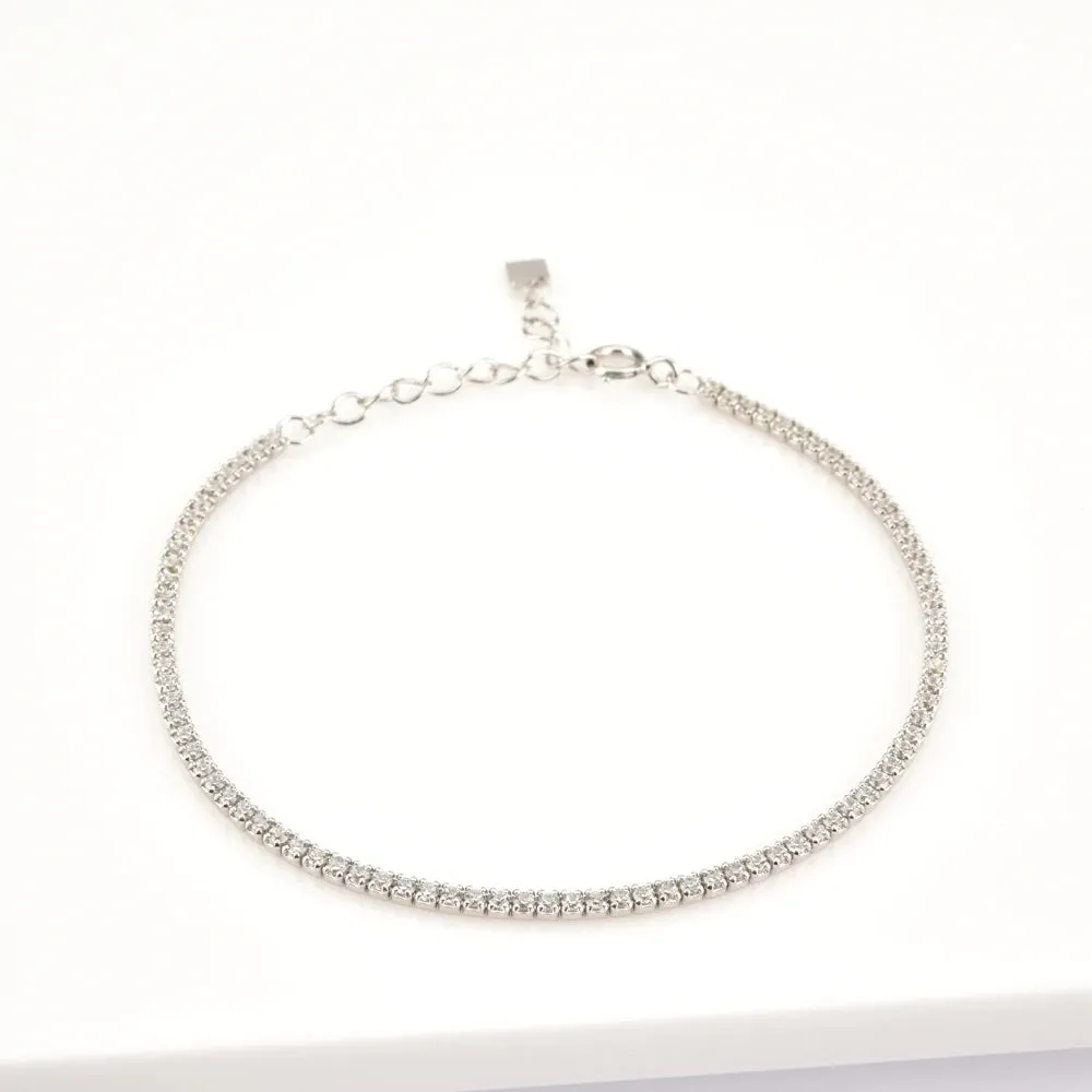 KESLEY Casual Tennis Bracelet 925 Sterling Silver Tarnish Free Cubic Zirconia Women's Fine Jewelry