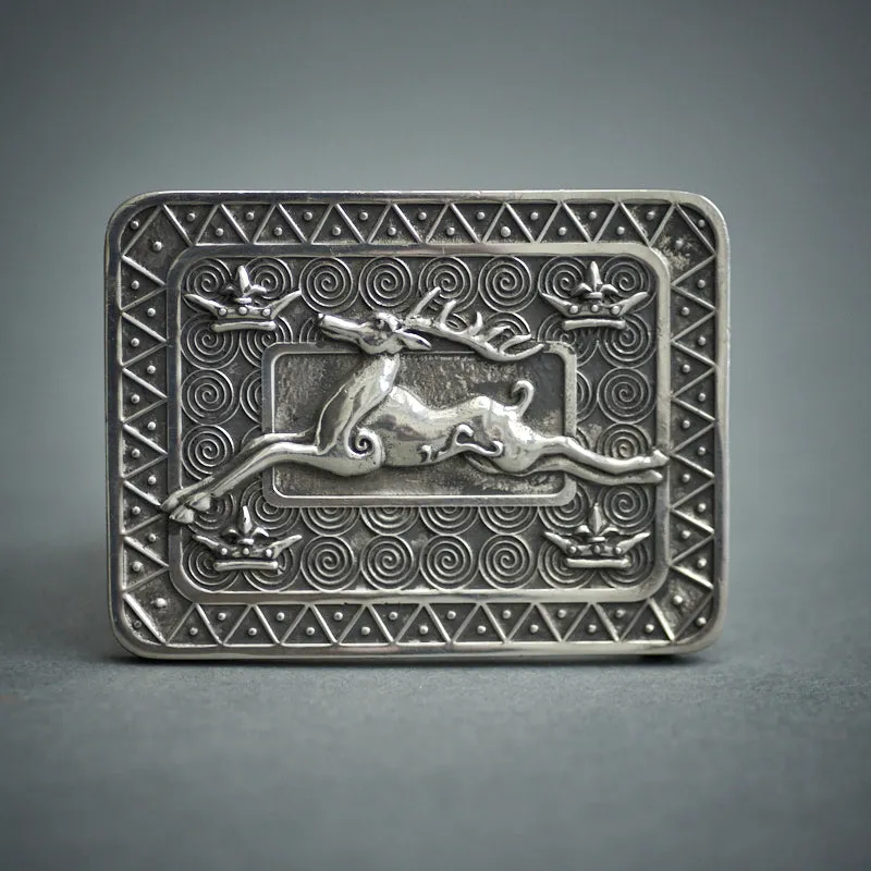 Kilt Belt Buckle with Leaping Stag