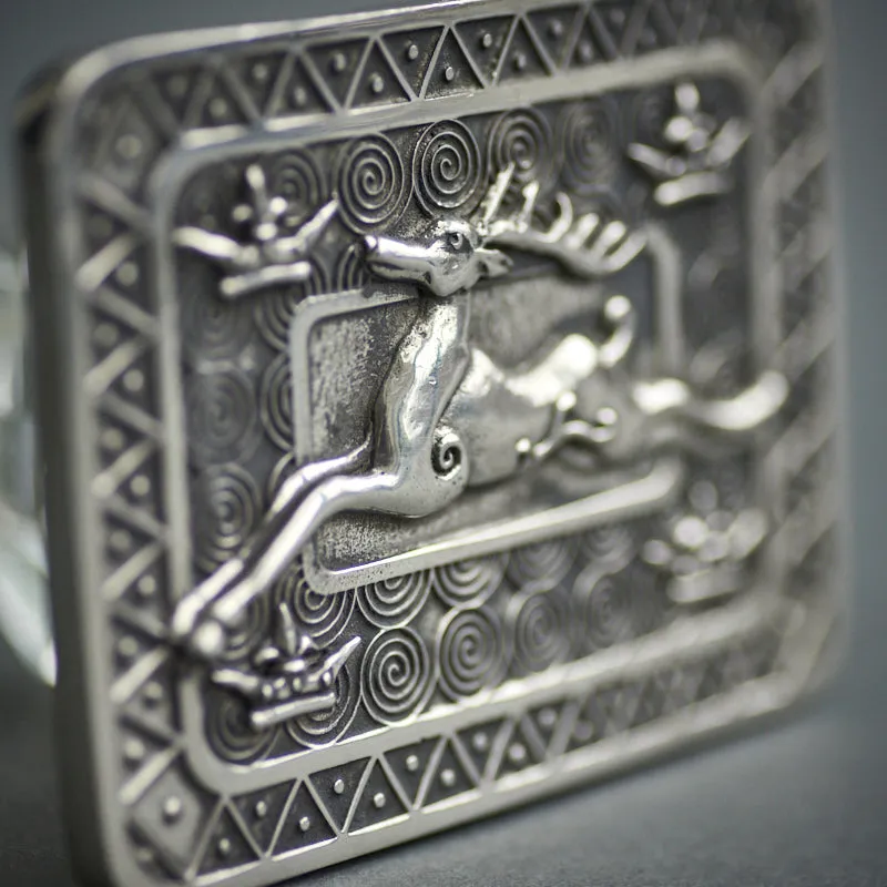 Kilt Belt Buckle with Leaping Stag