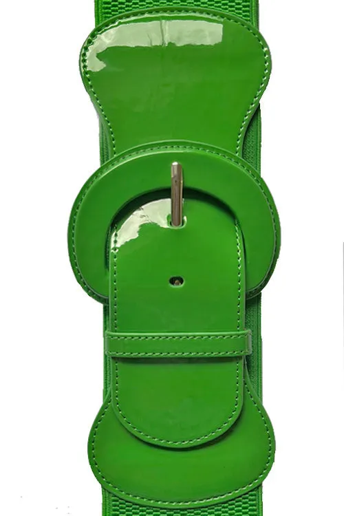 Kitty Deluxe Wide Cinch Belt in Kelly Green