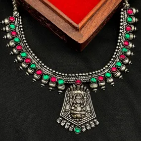 Kohlapuri Goddess Lakshmi Necklace set with Kempu