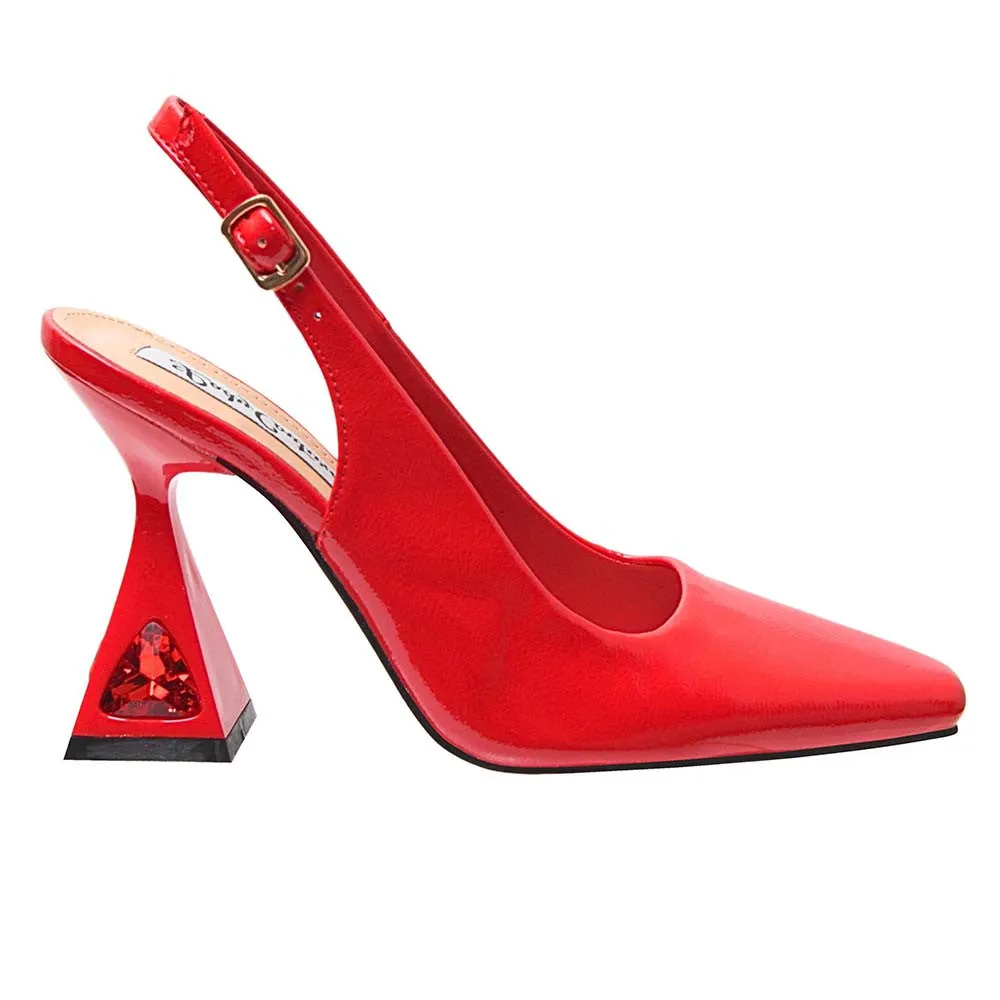 Lady Couture MISTIC Red Jewel Metallic Heel Slingback