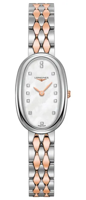 Longines Symphonette Stainless Steel & Rose Gold Diamond & Mother-of-Pearl Dial Womens Watch L2.305.5.87.7