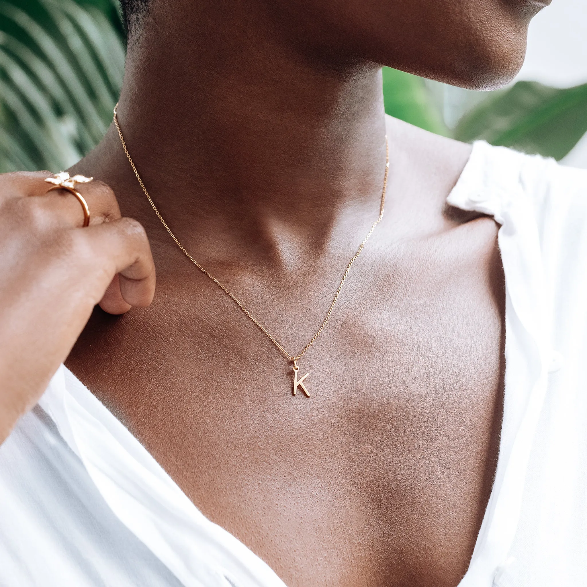 M Necklace / Gold Initial Necklace