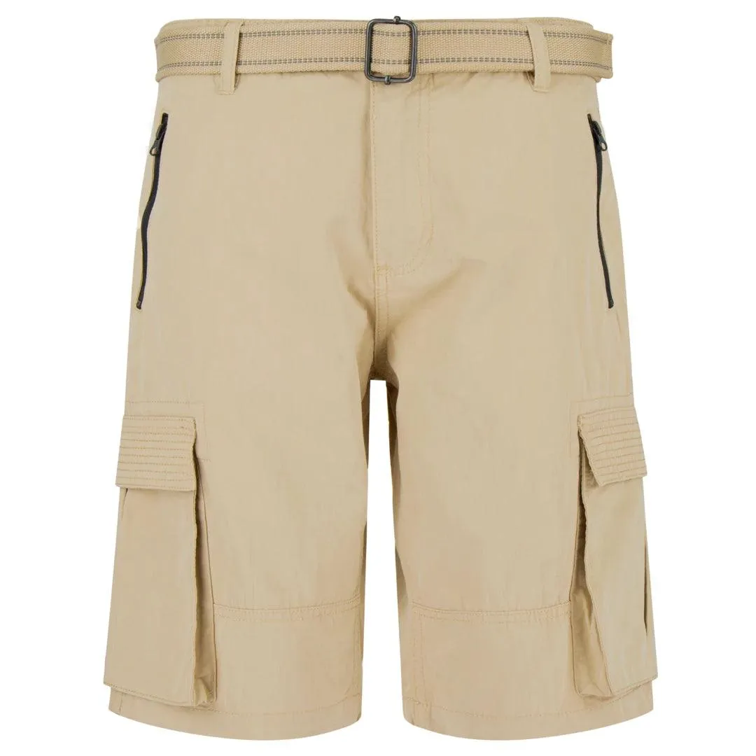 Mens Chino Shorts Belt Smart Casual Cotton Summer Holiday Beach Cargo Combat