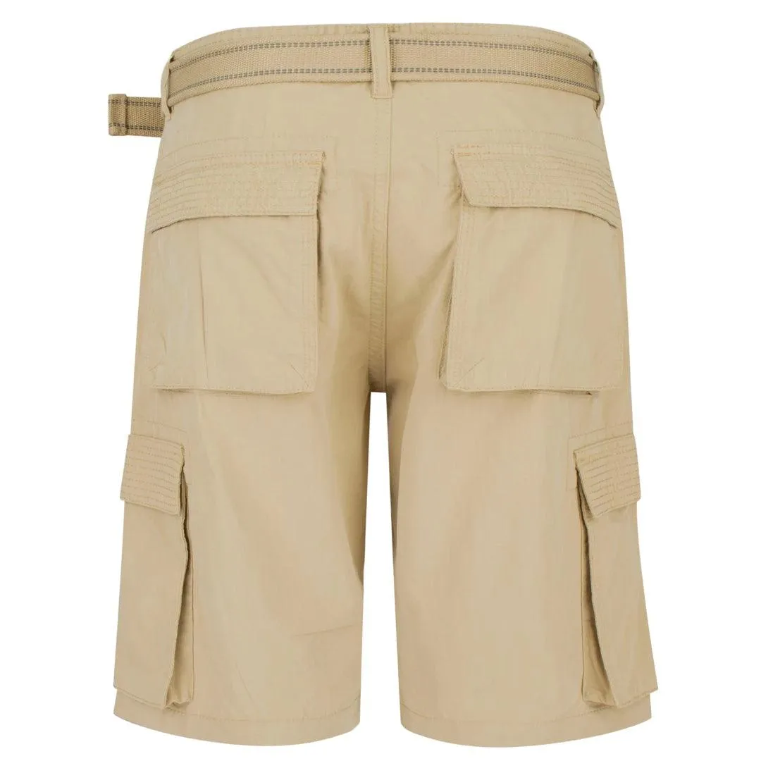 Mens Chino Shorts Belt Smart Casual Cotton Summer Holiday Beach Cargo Combat