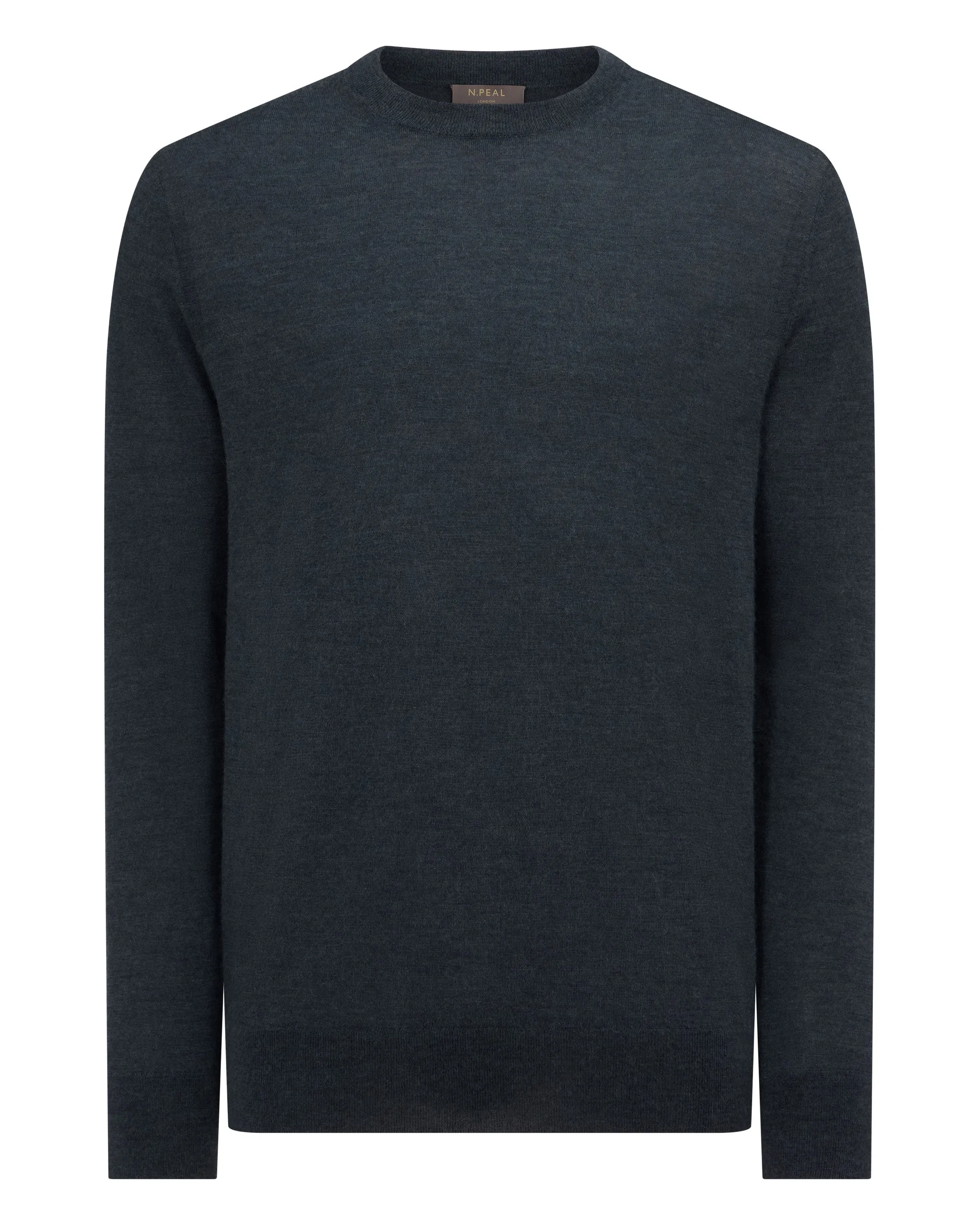 Men's Covent Fine Gauge Cashmere Round Neck Jumper Azurine Blue