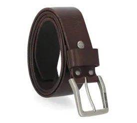 Men's Oversized HD Emboss Saddle Belt - Brown