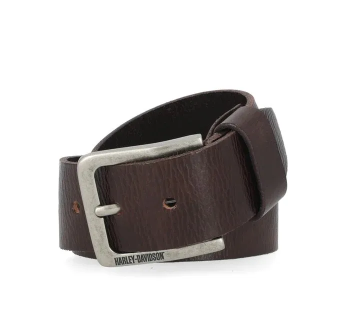 Men's Oversized HD Emboss Saddle Belt - Brown