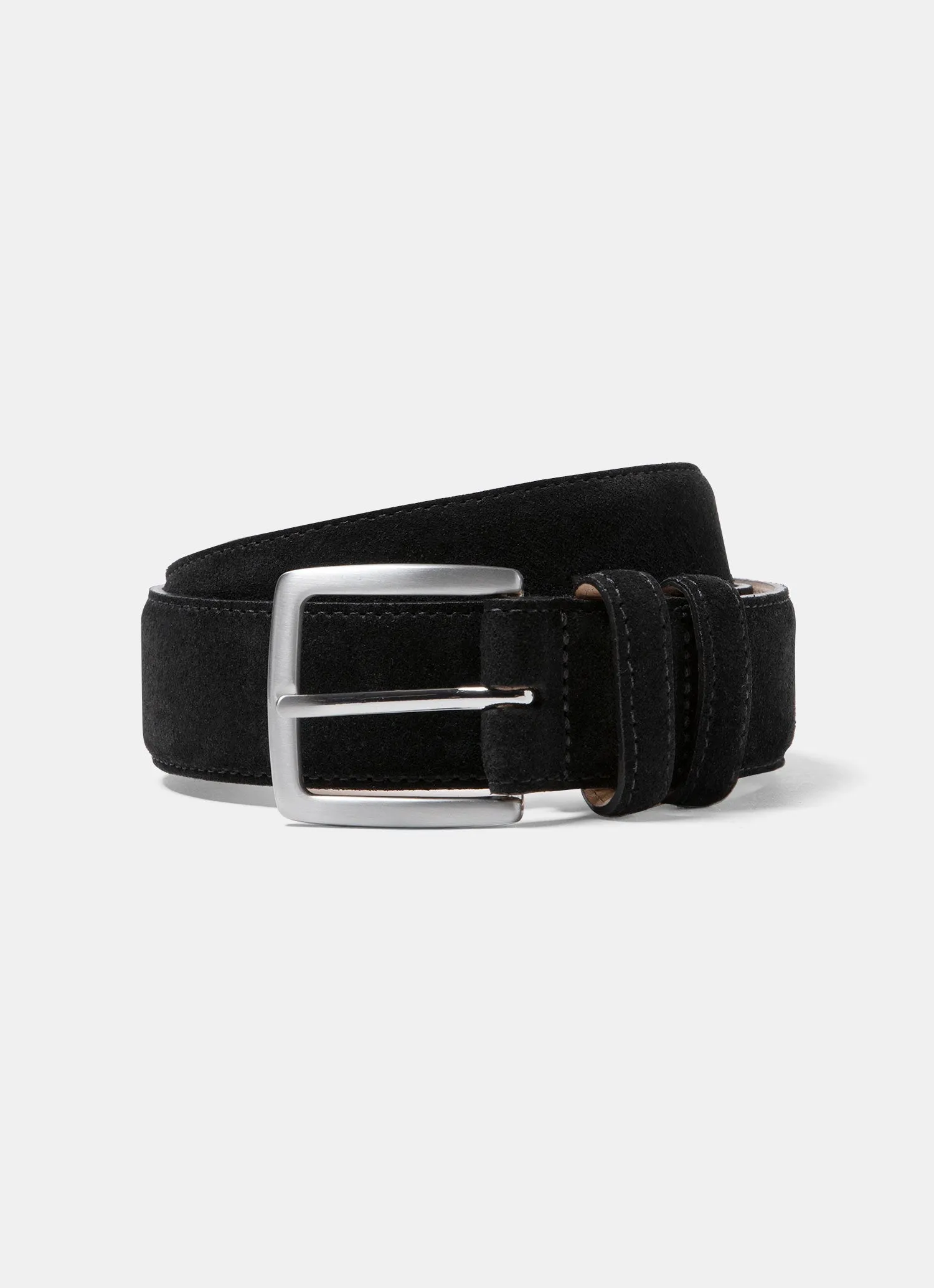 Men's Suede Belt in Black