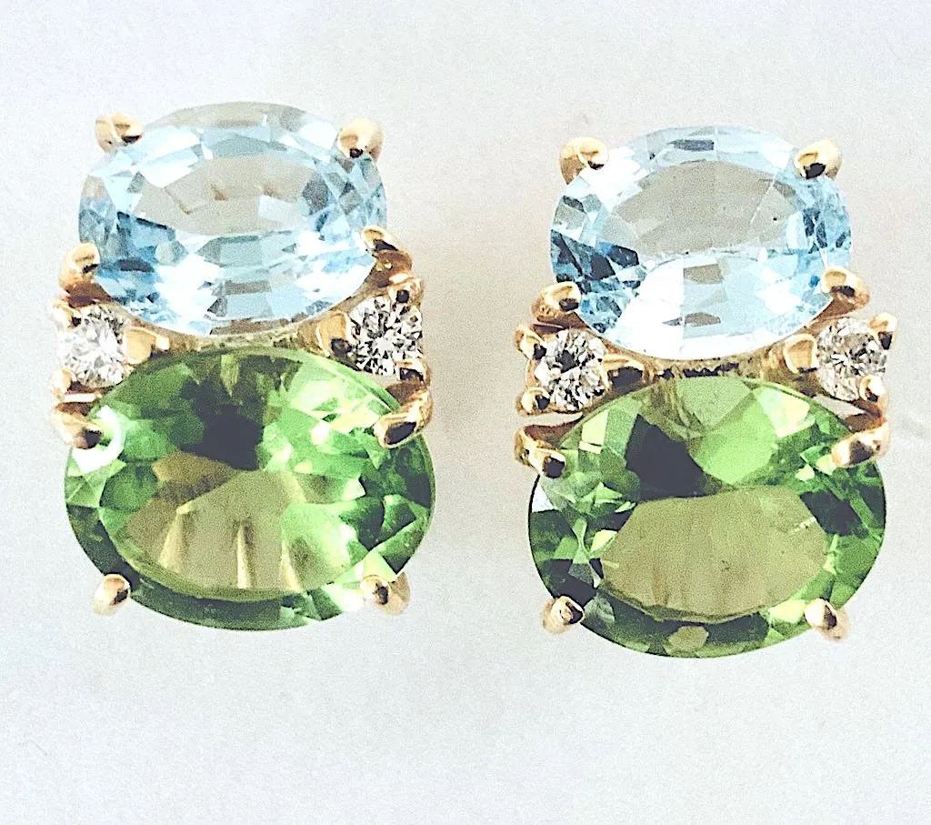 Mini GUM DROP™ Earrings with Peridot, Blue Topaz and Diamonds