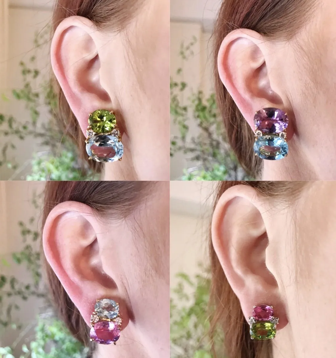 Mini GUM DROP™ Earrings with Peridot, Blue Topaz and Diamonds