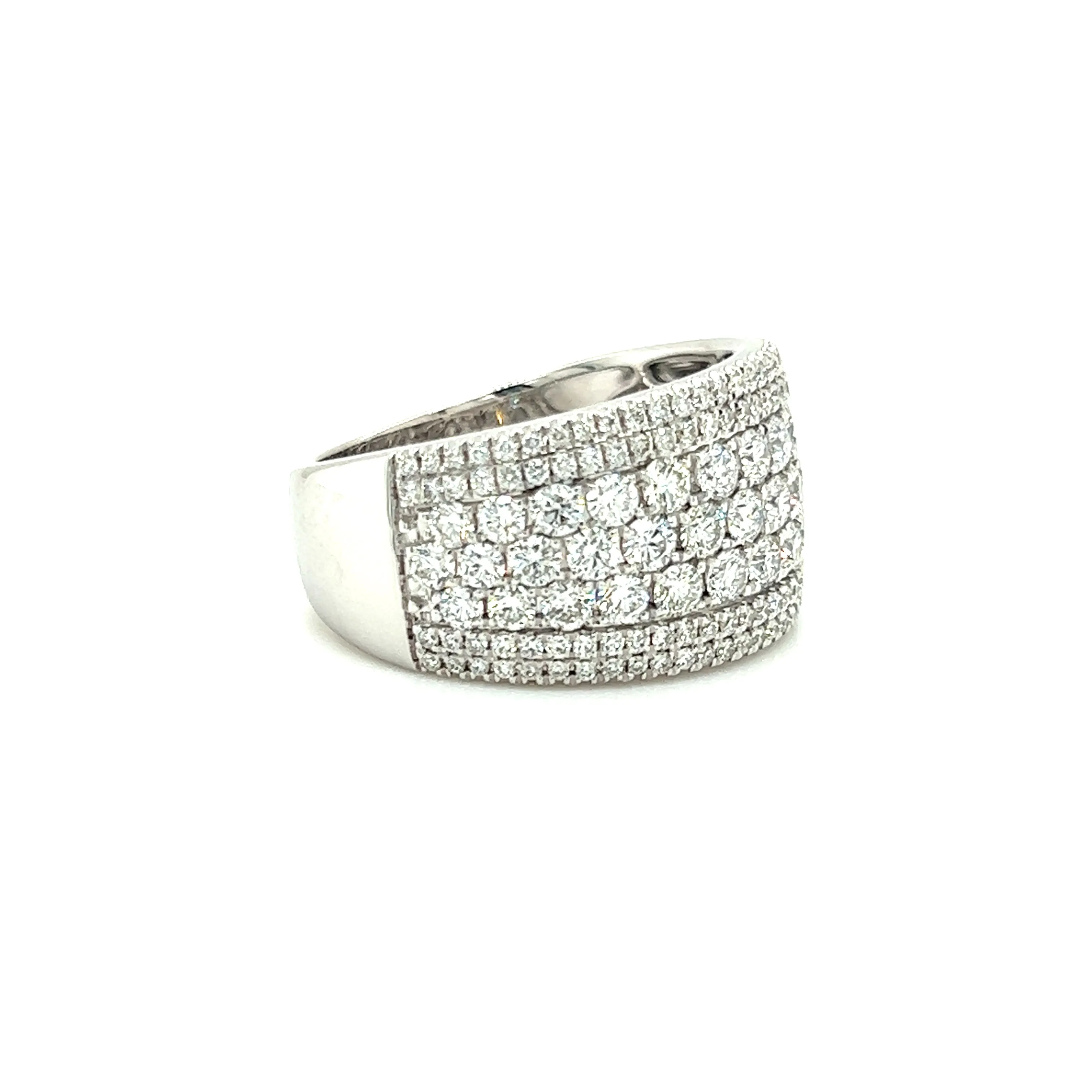 Multi-Row Diamond Ring with 1.9ctw of Diamonds in 14K White Gold