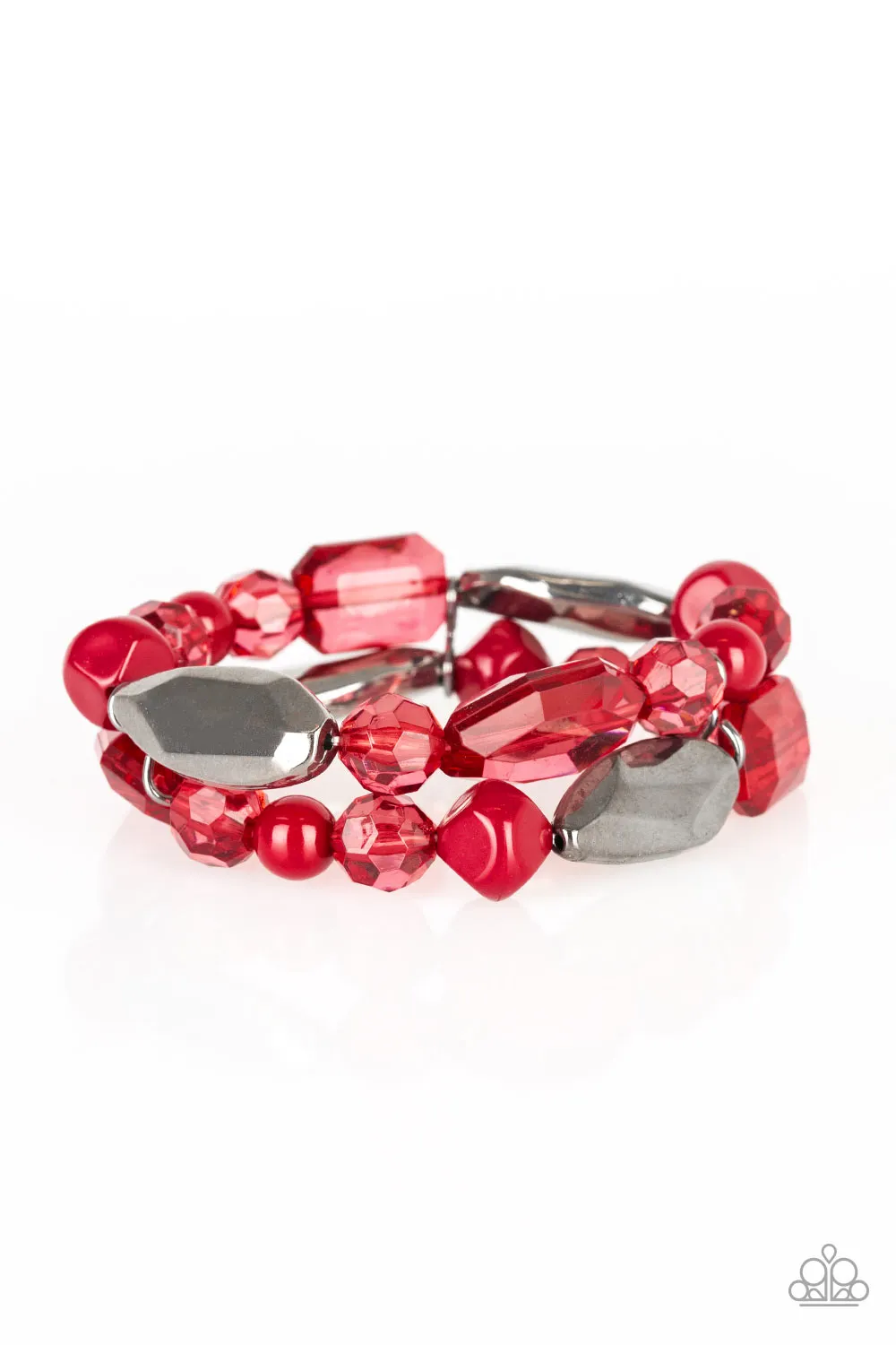 Paparazzi Accessories  - Rockin Rock Candy #B466 Drawer 1/3 - Red Bracelet