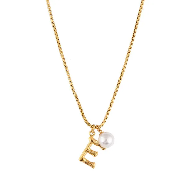 Pearl Letter E Necklace