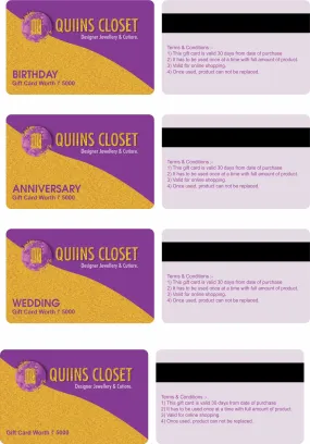 QUIINS CLOSET GIFT CARDS