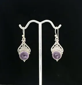 Round Amethyst with Ornate Silver Design