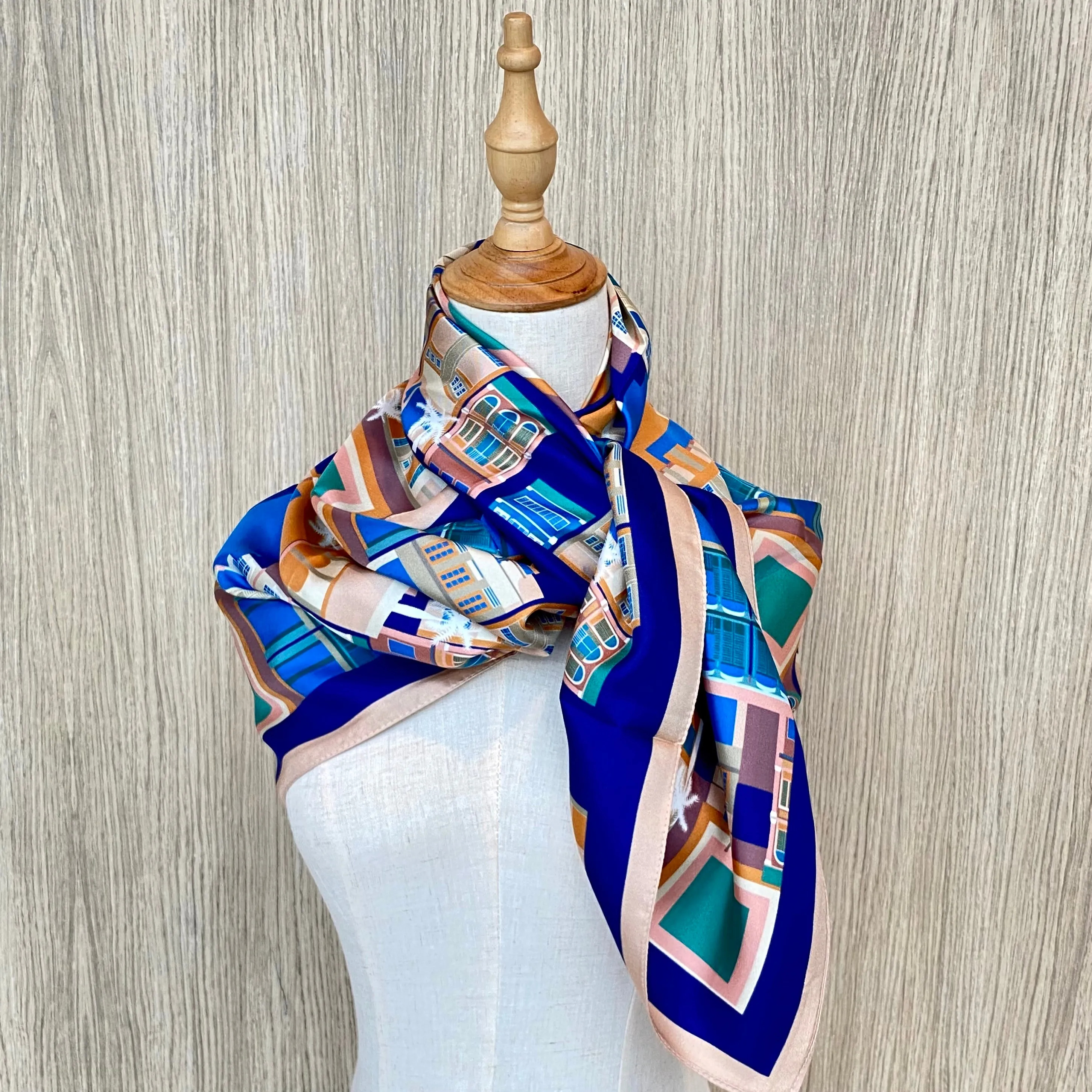 Shophouses of Singapore Premium Silk Scarf