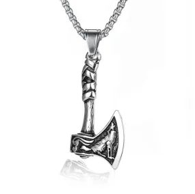 Stainless Steel Jewelry Viking Celtic Tomahawk Men's Necklace European and American Personality Titanium Steel Pendant