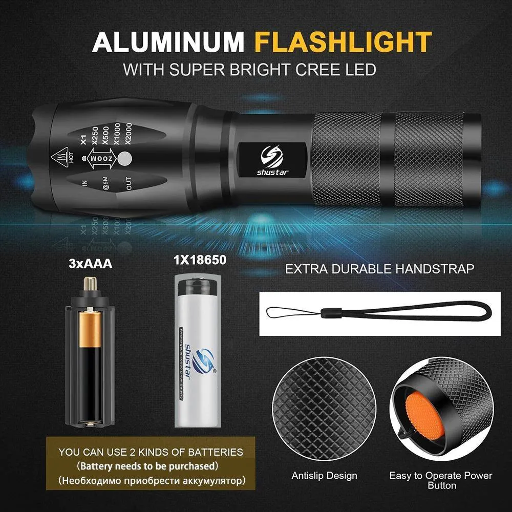 Tactical Rechargeable Flashlight LED