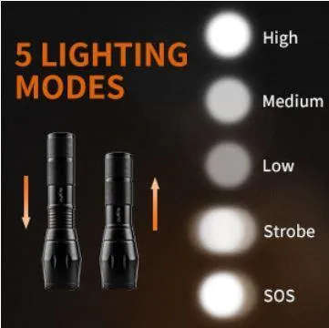 Tactical Rechargeable Flashlight LED