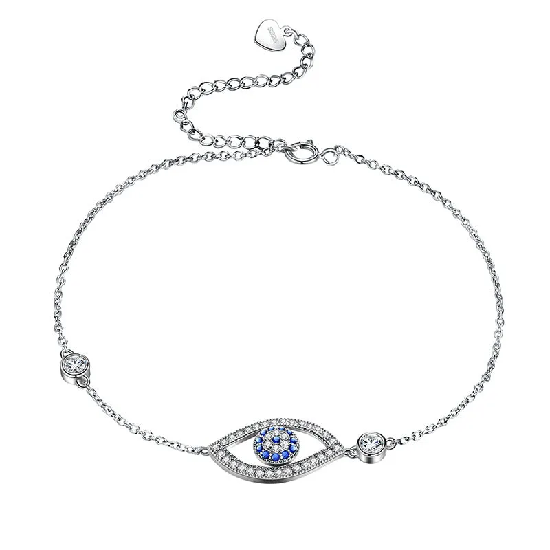 Tokyo Mart Blue Evil Eye Bracelet Men Womens 925 sterling silver Amulet Protection Jewelry