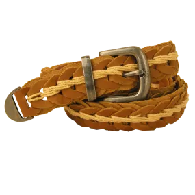 Tucker Buffalo Leather Hand Braided Belt in Rust