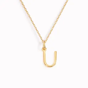 U Necklace / Gold Initial Necklace