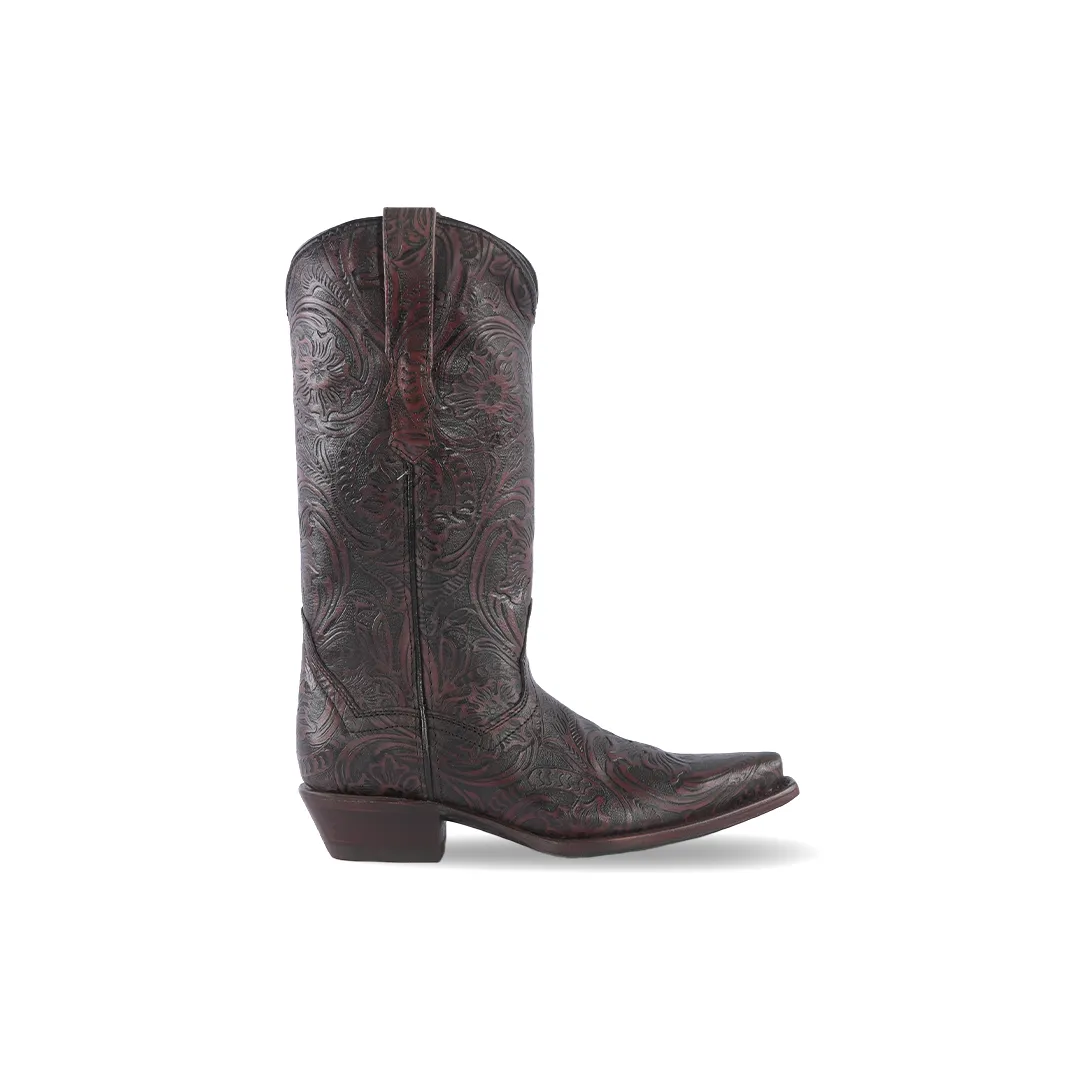 Women's Western Boot Cincelado Flores Whiskey E786