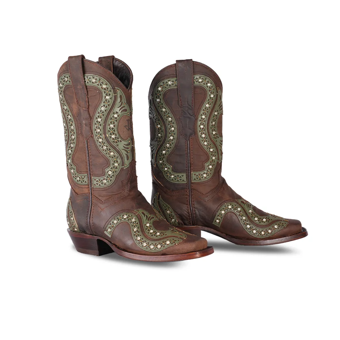 Women's Western Boot Matcat Choco Frontier Toe E717